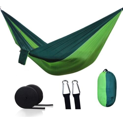 Nylon Double Person Hammock Adult Camping Outdoor Backpacking Travel Survival Garden Swing Hunting Sleeping Bed Portable Hammock