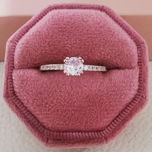 2021 new product Rose Gold silver Ring Fashion promise ring for engagement simple halo ring for women girl love jewelry R5036