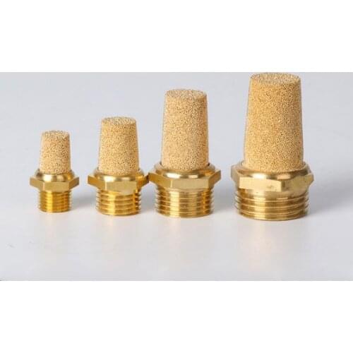 Pneumatic copper filter Long ends M5 1/8 1/4 3/8 1/2 3/4 1 inch Throttle down muffler Electromagnetic valve noise elimination
