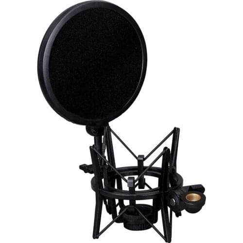 Portable Lightweight Studio Microphone Shock Mount with Filter Shield, Vibration Blocking, Suspension Shock Mount for Microphone
