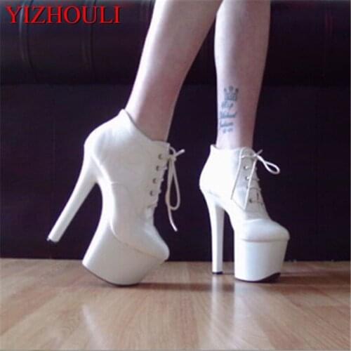 Drop Shipping 2019 Newest Design Platform Sexy 20cm Ultra High Heels Closed Toe Boots black Sole Dress Pumps sexy clubbing shoes