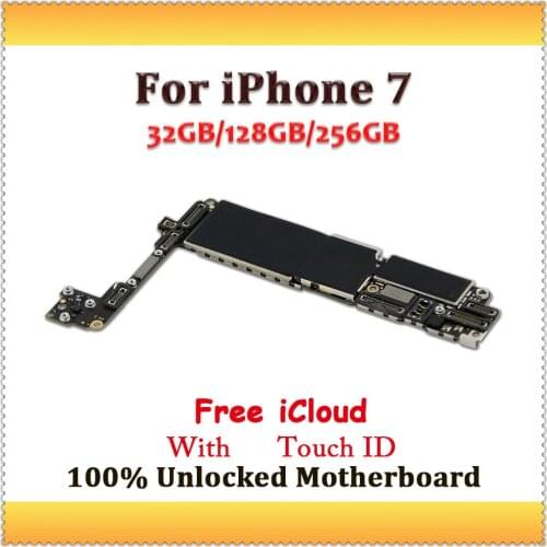 32GB/128GB/256GB iCloud Unlocked High Quality For iPhone 7 Motherboard Logic Board Without/with Touch ID IOS System