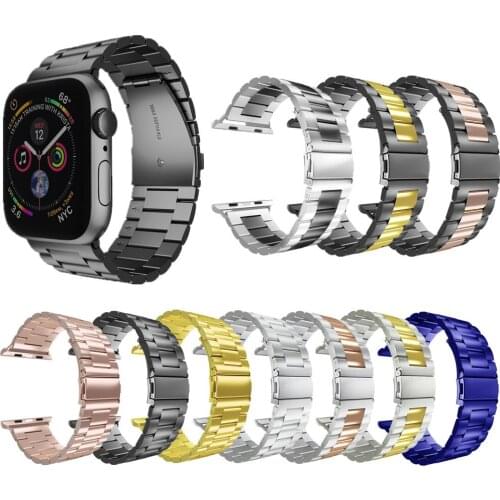 Band For Apple Watch6 5 4 3 2 1 42mm 38mm 40MM 44MM Metal Stainless Steel Watchband Bracelet Strap for iWatch Series Accessories