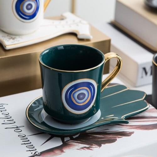 Luxury Modern Nordic Cup Saucer Bone China Creativity Handmade Tea Cups Reuseable Ceramictazas De Cafe Drinkware EK50BD