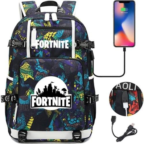 Fortnite Laptop Backpack For Men Women Waterproof Camouflage School Bags Boys School Travel Backpack For teenager with charg