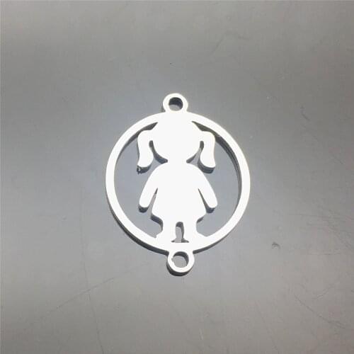 Stainless Steel Connectors 10pcs Necklace Little Girl Charms Pendant Bracelet Connector Diy Jewelry Make Finding