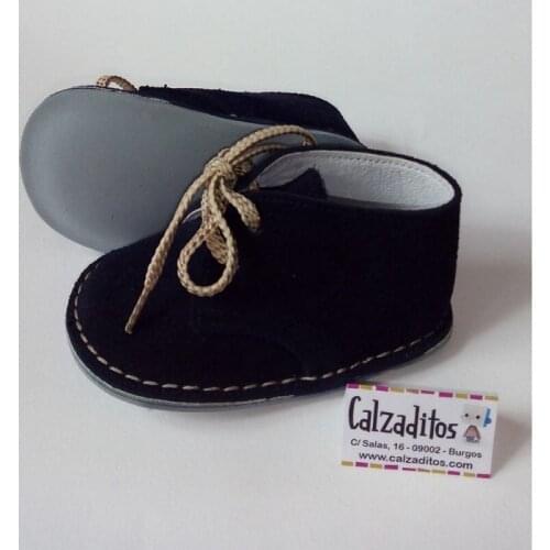 Navy blue serraje booties with semi-sole, Ruespino