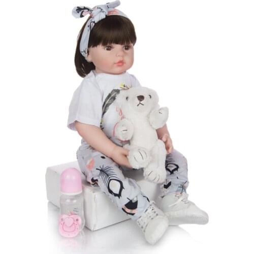 High quality 60cm big reborn toddler princess doll Silicone vinyl adorable girl toddler Lifelike Bonecas bebe reborn menina