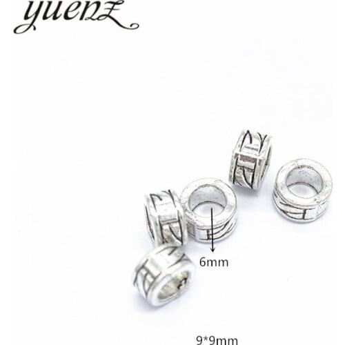 YuenZ 15pcs Antique Silver color Big Hole Beads Spacers Beads Fit European Charm Jewelry Accessories DIY Findings R170