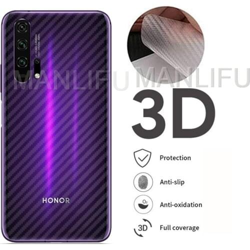 5Pcs/lot 3D Carbon Fiber Screen Protector For Huawei P40 Pro Honor View 20 Pro 8X P Smart 2019 Back Cover Protective Guard Film
