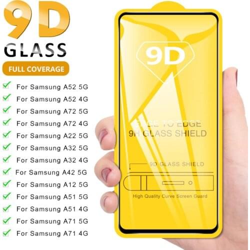 9D Screen Protectors For Samsung Galaxy A52 A72 A22 A12 A42 A51 A71 5G Tempered Glass For Samsung A 52 51 72 71 32 12 Glass Film