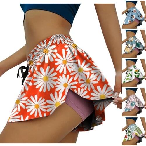 Womens Printed Shorts Skirts Women Summer Outdoor Shorts Casual Drawstring Culottes Design Sports Shorts Шорты Plus Size