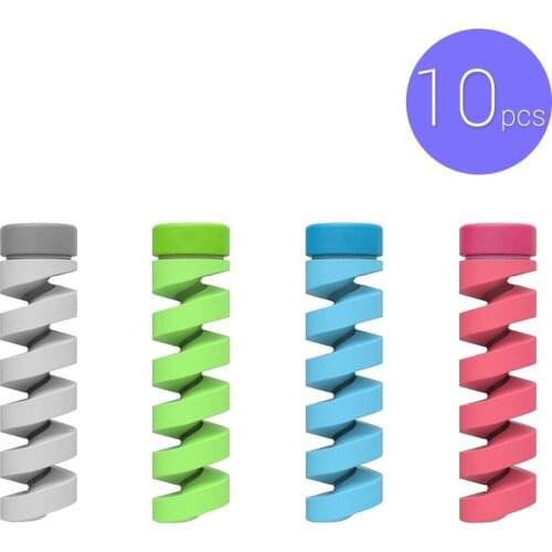 1/6/10pcs Plastic Cable Organizer Protector Bobbin Winder Data Line Rope Protection Spring Twine For Phone USB Earphone Cover
