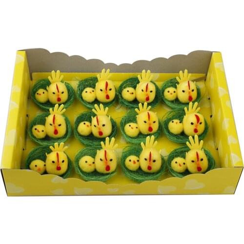 2021 NEW 12/36PCS Simulation Chick Mini Easter Chick Home Decoration Easter Gift Creative Cute Decoration