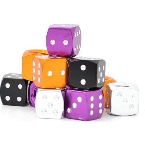 4Pcs Dice Style Tire Valve Stem Caps Aluminum Alloy Dice Sieve Valve Cap Color Universal Valve Cap Tire Cap For Car Bicycle