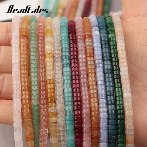 Beadtales 4x2mm Natural Multicolor Spacer Stone Beads Round Spacer Loose Stone Beads For Jewelry DIY Making Bracelet Accessories