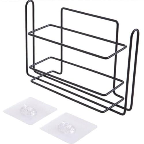 Household Kitchen Cling Film Storage Rack Wrought Iron Refrigerator Side Wall Mount Toilet Tissue Rack Roll Paper Holder