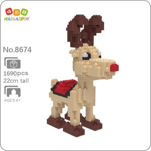 CB Xizai 8050 Merry Christmas Gift Santa Elk Reindeer Animal 3D DIY Small Mini Magic Blocks Bricks Building Toy For Children