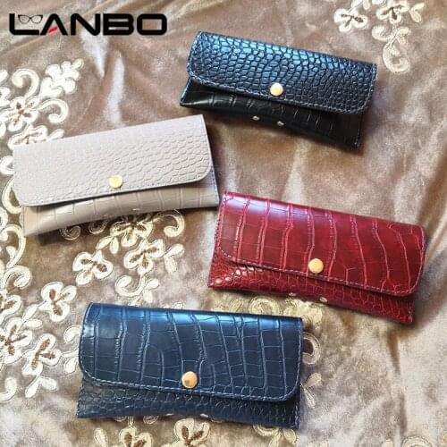 Lanbo PU Leather Snake Print Glasses Case Cover Sunglasses Glasses Holder Box Eyeglasses Solid Storage Box Sunglasses Pouch Bag