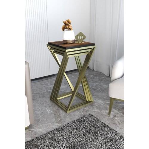 Design Gold Hourglass Nesting Table Walnut