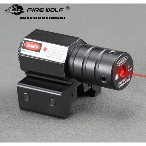 FIRE WOLF Mini tactics 635-655nm Red Dot Laser Sight rifle For Pistol Adjust 11mm&20mm Picatinny Rail Laser Pointer