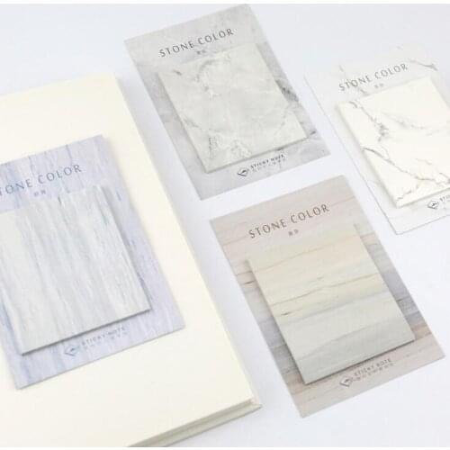 The Collection of Stone Color Self-Adhesive Memo Pad Sticky Notes Bookmark School Office Stationery Supply