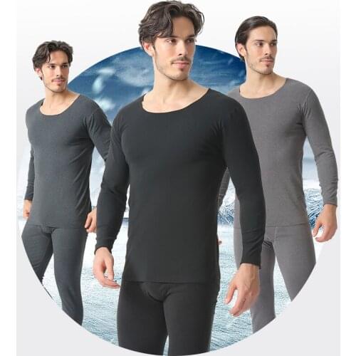 Autumn Winter Shirt+pants Set Warm Thermal Men Underwear Tops Men Thermal Underwear Men Long Johns Cotton