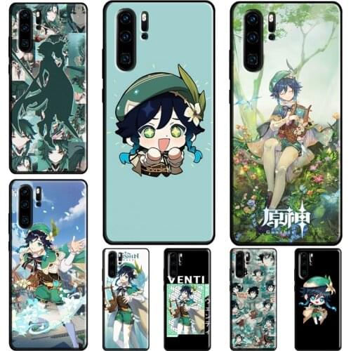 Game Genshin Impact Venti Cute Case For Huawei P30 Lite P40 P20 Pro Nova 5T P Smart 2019 Honor 20 10 X Lite 8X 9X Coque