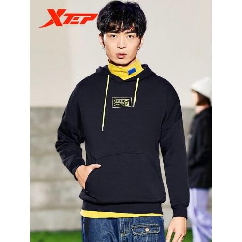 Xtep Mens Hoodie Fashion Sportswear Casual Sports Top Breathable Comfortable Sports Sweatshirt 880129050110