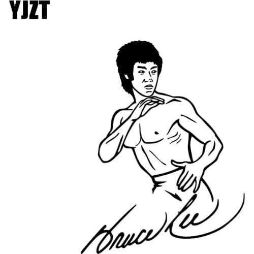 YJZT 11.3CM*14.8CM Vinyl Decal Car Sticker Bruce Lee Kung Fu Sport Legend Black/Silver C3-0047