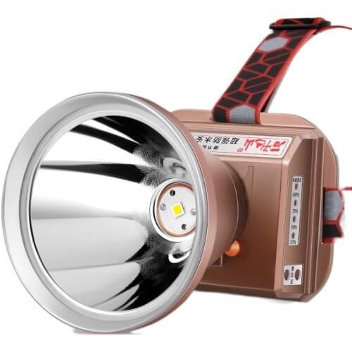 The head-mounted headlight glare long-range high-power charging bright yellow cylindrical lithium led fishing lights hernia