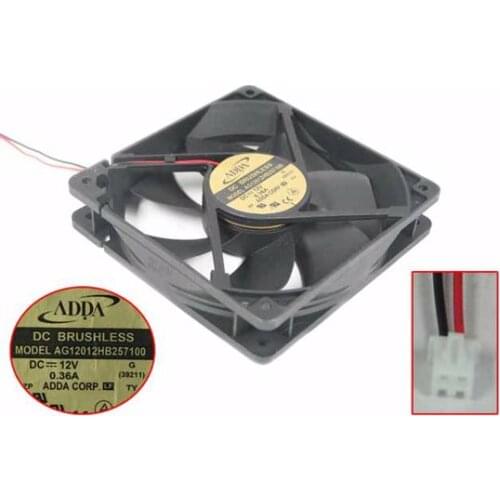 ADDA AG12012HB257100 DC 12 V0.36A 120x120x25mm 2-Wire Server Cooling Fan