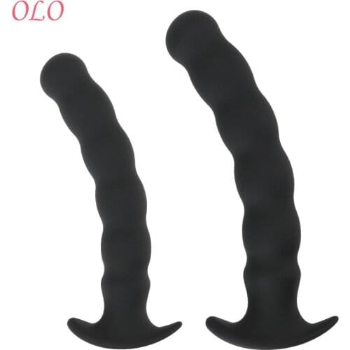 OLO Soft Silicone Anal Plug Anal Bead Sex Toys for Women Men S/L G-spot Massager Butt Plug Dildo Prostate Massager