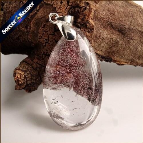 Real Natural Reiki Minerals Healing Green Phantom Quartz Crystal Necklace Pendant Birthday Party Gift for Jewelry Making TS136