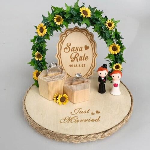 Personalized Forest creative party decoration flower custom engagement rings box wedding ring pillow