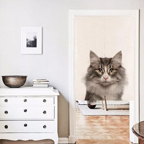 Half-curtain American Pastoral cat Embroidery Window Creative Light Shading Curtain for Living Room