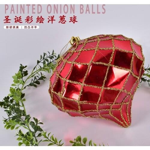Festival decorations red painted 30CM onion shape ornaments ornaments Christmas tree shopping mall window decoration ornaments