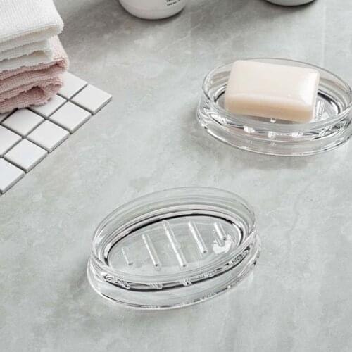 Transparent Acrylic Soap Dish Holder Bathroom Shower Storage Support Plate Nordic Style Hotel Case Organizer bathroom accessory