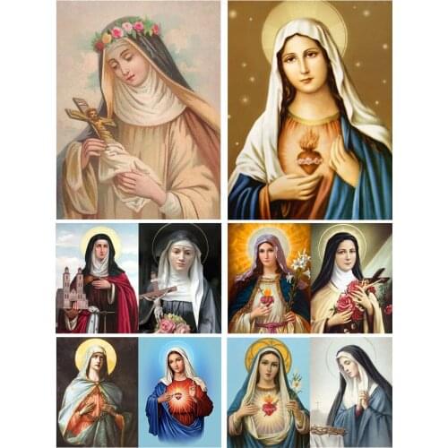 Christian Madonna Religion Diy 5D Diamond Painting Full Square and Round Embroidery Mosaic Wall Art Hanging Paintings Home Decor