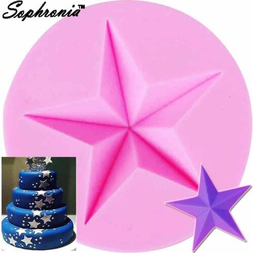 Sophronia Five Stars Candle Moulds Soap Mold Kitchen-Baking Resin Silicone Form Home Decoration 3D DIY Clay Craft Wax-Makingm899