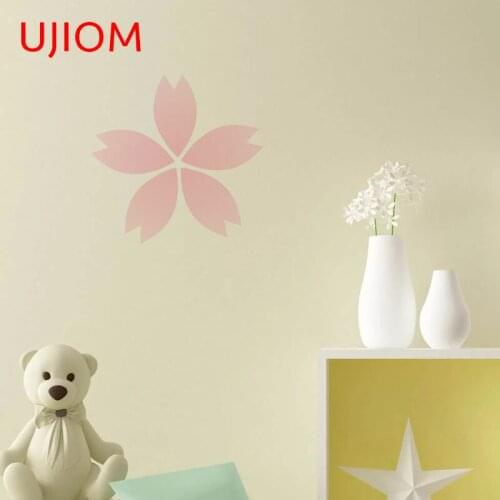 UJIOM Cartoon Flower Personalise Wall Stickers Living Room Decor Bedroom Accessories Peach Blossom Decor Poster Decals