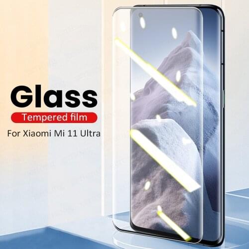 For Xiaomi Mi 11 Ultra Protective Glass For Xiaomi Mi 11 Ultra Mi 11 Pro Glass Screen Protector Curved Edge Full Cover mi 11 Pro