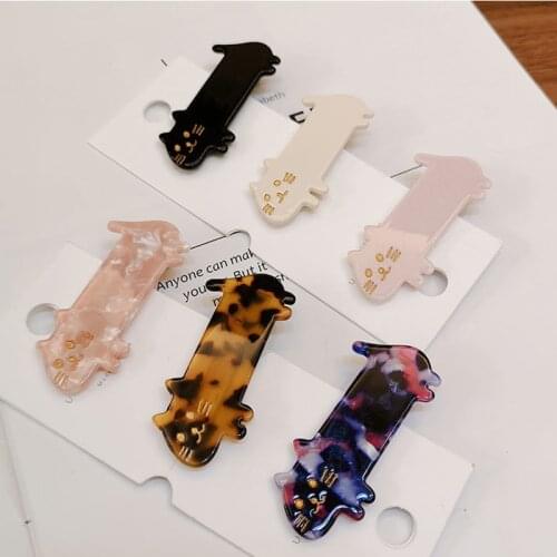 Romantic Cute Girls Hair Pin Fashion New Animal Barrettes Hairpins Classic Cat Acetate Hair Clips For Women Hair Accessories