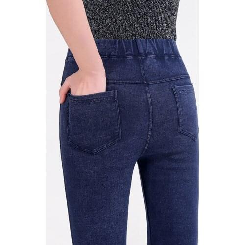 2020 High Stretch Denim Leggings Women Casual Capris Plus Size Jeans Leggings Elastic Pencil Pants Womens Pcoekt Jeggings