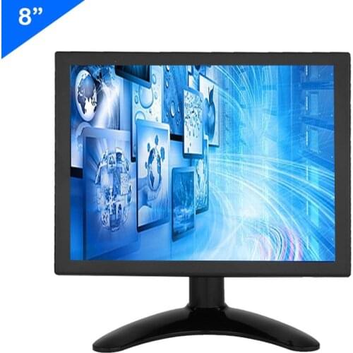 ZHIXIANDA 8 Inch 4:3 1024*768 Metal Desktop Display With HDMI VGA BNC AV USB Input Industrial LCD Monitor