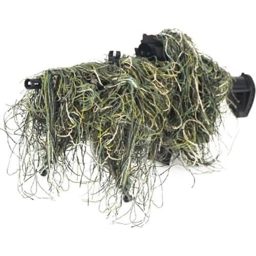 1.2M Airsoft Hunting Blind Ropes Camouflage Ghillie Suit Accessories Elastic Synthetic Fiber Mlitary CS Hunting Blind Gun Wraps