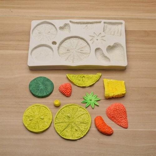 1pcs UV Resin Jewelry Liquid Silicone Mold Orange Strawberry Fondant Cake Silicone Mold For DIY Charms Making Jewelry