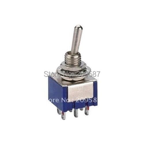 100pcs 6-Pin DPDT ON-ON Toggle Switch 6A 125VAC