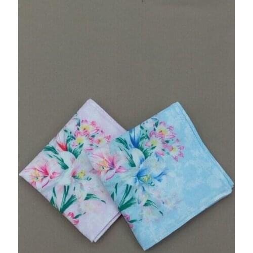 12PCS 43 * 43CM 60s Japanese and Korean Handkerchief Cotton Printed Ladies Handkerchief Small Square