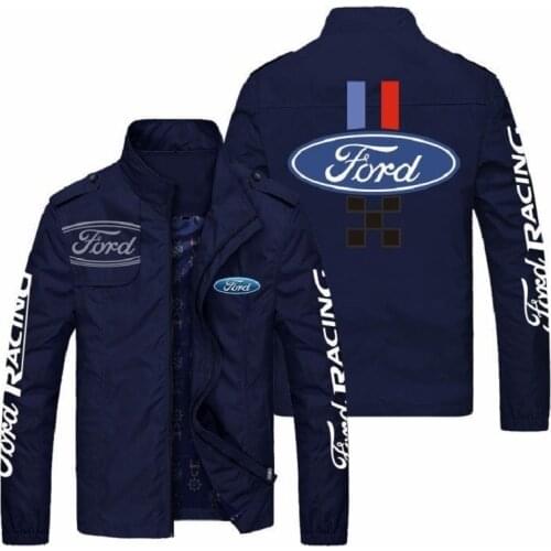 2021 spring and autumn Fashion boutique zipper mens Ford printed jacket Knight baseball casual jacket sports Ford logo jacket